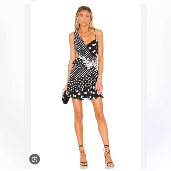 REVOLVE BCBG maxAzria Dress mini Sz 6 Black and white - Picture 1 of 8